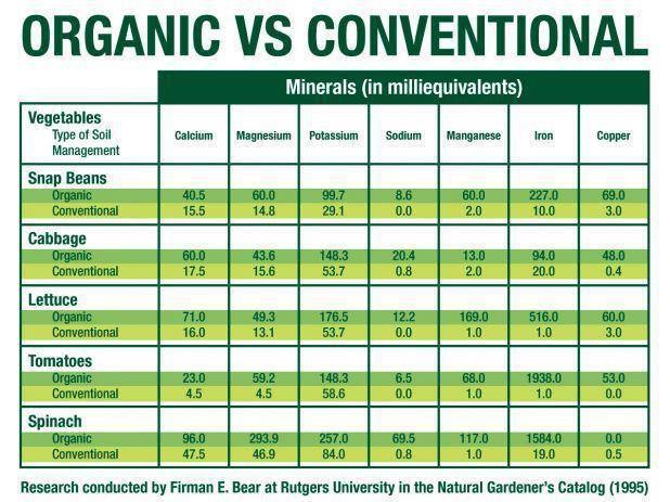 Organic vs conventional produce